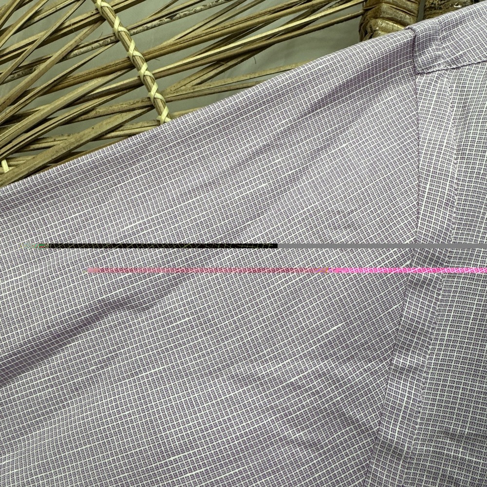 Armani Collection Sz Large 30% Linen‎  Button Up Purple Men's - Picture 3 of 7